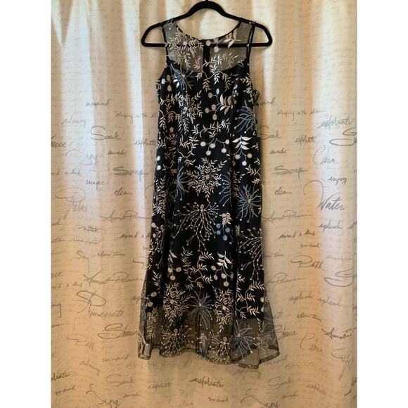 NWT Adrianna Papell Embroidered Knit Fit & Flare Midi Dress - Size 8 - Picture 3 of 6